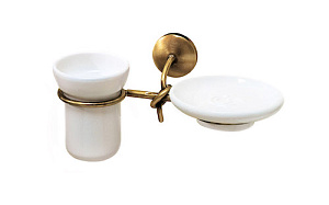 R23 CBZZ - PORTA SAPONE/BICCHIERE BRONZO SATINATO